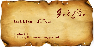 Gittler Éva névjegykártya